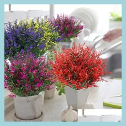 Декоративные цветы венки искусственные лаванды цветочные цветы пластиковое поддельное растение свадебное домашнее сад