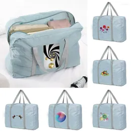 Duffel Väskor Travel Duffle Bag Stor kapacitet unisex helgen arrangörer fällbara kläder förvaring handväskor 3d mönster tillbehör