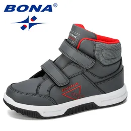 Boots Bona Designer Autumn Winter Kids Shoes Classic Children Girls Snow Boots Pu Leather Flats Sneakers Trendy 221117