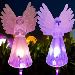 Primavera Artificial Angel Garden Solar Beacon Alteração Lâmpada LED Lâmpadas à prova d'água para gramado de quintal