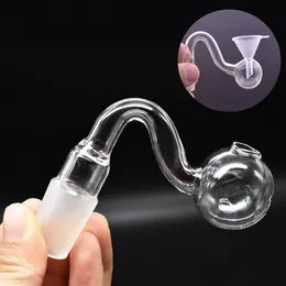 maschio femmina vetro bruciatore a nafta tubo spesso piegato olio di tabacco ciotole narghilè narghilè narghilè bong adattatore tubi tubo di fumo tubo con un imbuto 10mm 14mm 18mm giunto