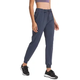 022_Stretch High Rise Joggers Yoga Pants with Pocket Drawcord Sweatpants Full Length Jogger