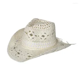 BERETEX UNISEX CROCHET ANTI-UV COWBOY HAT FOR SUN PRISTRECTION PARTY JAZZ調整ロープトップBRドロップ