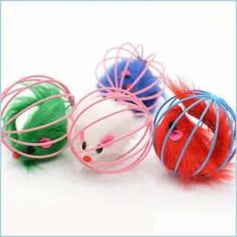 Brinquedos de gato adorável brinquedos de 6 cm de gato de gato de gato arranhando dentro de gaiola mouse treinamento interativo suprimentos gatos brincando 1 2cx k2 dro dhd8x