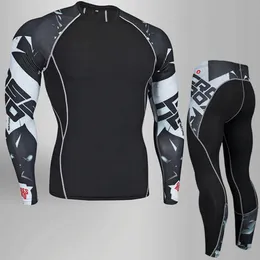 Herren-Thermounterwäsche, Kompressions-Sportunterwäsche, MMA-Rashguard, männliche Fitness-Leggings, Jogging-T-Shirt, schnell trocknend, Fitnessstudio, Workout, Sportanzug, 4XL 221117