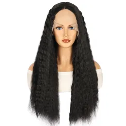 Lace Front Wigs For Woman Daily Synthetic Cosplay Wig Natural Deep Curl Heat Resistant Middle Part False Hair Wholesale