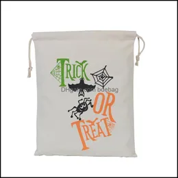 Dekoracje świąteczne Halloweenowe torby na cukierki Dekoracje prezenty TREAD lub Trick Dynika Wydrukowana na płótnie Hallowmas Party FES DH31C