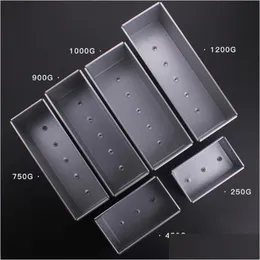 Baking Dishes Pans 250G/450G/750G/900/1000/1200G Aluminum Alloy Toast Boxes Bread Loaf Pan Cake Mold Baking Tool With Lid T200111 Dh914