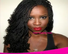 200density full short kinky Synthetic wig For Black Women brazilian full lace front Braid Wigs with Curly tip natural hairli7906372