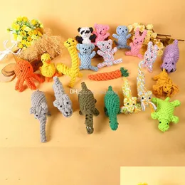 Dog Toys Chews Knit Animal Dog Chew Toys Cute Bear Elephant Tortoise Shape Pet Cat Fashion Supplies Gift Drop Delivery Home Garden Dhl1N