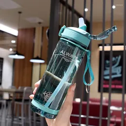 Portable 800ML Sports Water Bottle With Straw With Straw For
