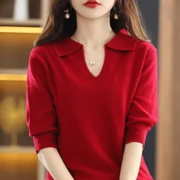 Women's Knits Tees Korean Style Cashmere Sweater Winter Trend Sweaters Cardigan Woman Designer Cardigans Female Knitted Top Red Fashion Luxury 221117