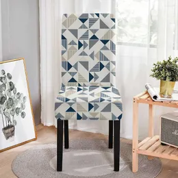 Tampas de cadeira Cover geométrica elástica para sala de jantar spandex gabinete estriado da estação antidirty removível 1pc sillas