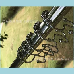 Robe Hooks 8 Beads Metal Hook Household Bathroom Two Sided Shower Curtain Hooks Gourd Clasp 0 6Wp J2 Drop Delivery Home Garden Bath H Dhn2X