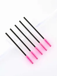 Disposable Eyelash Brushes Eyebrow Castor Oil Brush Mascara Wands Cosmetic Makeup Tools-Black And Rose Red Cepillos De Pestanas