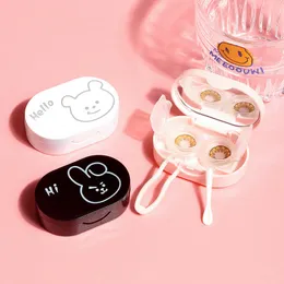 Lens Clothes Cartoon Animal Rabbit Contact Case Plastic Hard es Box Cute Eyeglass Container Christmas Gift 221119