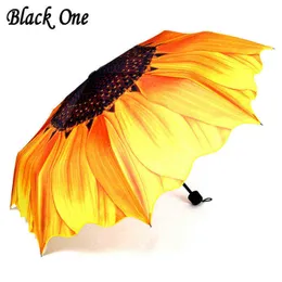 美しい女性の折りたたみ式傘雨女性女の子ギフト黄色の傘パラグアガーダチャ傘ombrello j220722