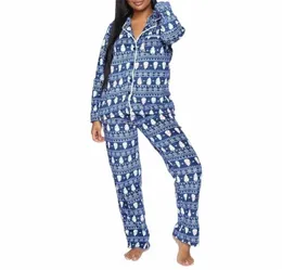 Weihnachten Elch Schneemann Gedruckt Pyjama Set Hause Zweiteilige Weibliche 2 Stück Casual Lose Outfits für Frauen Hosen und Tops ZOGAA Anzüge1 7831846