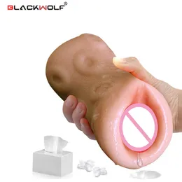 Beauty Items BLACKWOLF Designer Mature Vagina Male Masturbator Artificial Masturbation Cup Realistic Pussy Oral sexy Toys for Men