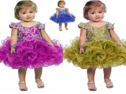 Маленькая девочка цветочная девочка платье для маленькой девочки для младенцев -малыша на день рождения платье на день рождения короткая длина рюша для модного бала платье TUTU HY11994886186
