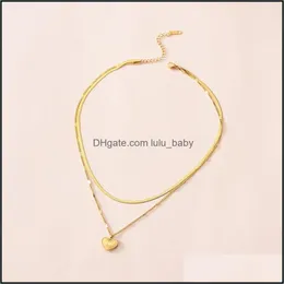 H￤nge halsband rostfritt st￥l fj￤ril choker halsband guldkedja hj￤rta h￤nge halsband f￶r kvinnor mode juvelera g￥va drop d dhuaz