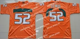 Futbol Vintage Miami Hurricanes Futbol Formaları Yeşil 26 Sean Taylor 52 Ray Lewis R.Lewis 20 Ed Reed Üniversitesi Gömlekleri Turuncu Beyaz