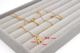 26 Buchstabe 316L Edelstahl Erstanhänger Halskette 18k für Frauen Schmuck a bis t Silber Farbe