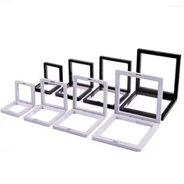 Torebki biżuterii 1PC 3D Floating Eque Cage Stands Uchwyt zawiesiny Przechowywanie do wiszącego naszyjnika bransoletka pierścień