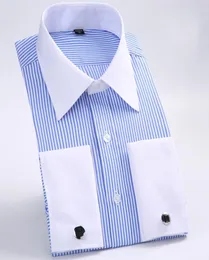 Nuovo stile di cotone bianco uomo Weddingpromdinner Groom Shirts Wear Sposa Man Shirt Classic Striped Men Shirts1168964