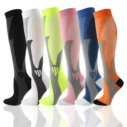 Men's Socks Running Compression Tired Anti Varicose Veins Stockings AntiFatigue Unisex Sport Flight Travel For Men Women