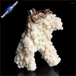 Collane con ciondolo Pietra naturale Collana di corallo bianco grezzo Druzy Drusy Elestial Scheletrico Cluster Campione Fit Creazione di gioielli 287