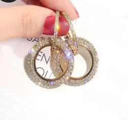 Nuevo diseño Joyería creativa Highgrade Elegantes Pendientes de cristal Pendientes de boda de oro y plata para mujeres3075933