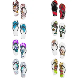 Custom shoes slippers Designer flip flop DIY pattern accept to customization multicolor white black purple fashion comfortable sandals