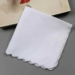 Cotton Handkerchief Towels Cutter DIY Blank scallop Handkerchief Party Decoration Cloth Napkins Craft Vintage Hanky Oman Wedding SN276