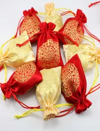 Tessuto gioioso piccolo sacche da regalo per feste per matrimoni per ospiti China Style Silk Brocade Tea Candy Packaging Case