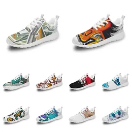 Мужчины Женщины Custom Sports Shoes Anime Cartoon Animal Design Diy Word Black White Blue красный красочный мужской тренер на открытом воздухе 010