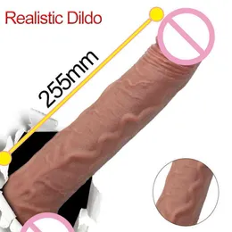 silicone skin feeling long anal dildo penis phallus realistic big female masturbator suction cup dick adult for woman Q0508267a
