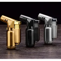 Hot Outdoor Butane Jet Lighter Turbo Torch Lighter Windproof Portable Spray Gun Metal Lighter Smoking Promotion Fire Locked