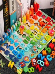 Dziecko matematyki wczesne uczenie się tobów puzzle liczba liczba alfabetu cognition gram gry Montessori edukacyjna drewniana zabawka dla dzieciaka 2
