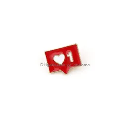 Pins Brooches Cute Red Heart Brooches For Boys Girls Cartoon Ins Iapanese Creative Cool Enamel Lapel Pins Funny Clothes Alloy Badge Dhgi5