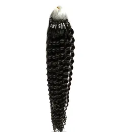 Kinky Curly Micro Loop Ring Beads Remy Human Hair Extensions Easy Links Brasilianische Jungfrau Haar natürliche Farbe 100G1367102