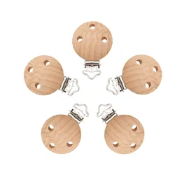 Massaggiagengive per bambini Giocattoli Mabochewing 5 pezzi 30mm 35mm Potente clip in legno di faggio Ciuccio rotondo con catena per ciuccio che fa 221119