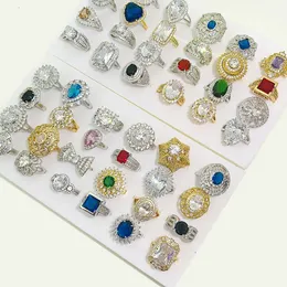 حلقات النطاق 24 PCS/Lot Luxury Design أعلى جودة Zirconia Zirconia Facny للنساء متعدد الطبقات Big Finger-Ring 221119