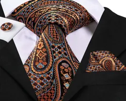 Hitie 100 Silk Men039S Classic Paisley Ccanctie Hanky ​​Cufflinks Conjunto para homens Conjunto de gravata de casamento clássicos N30782621668