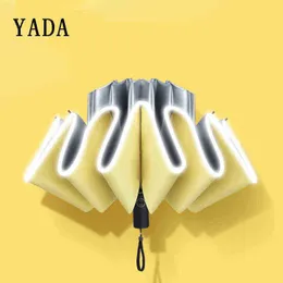 Yada 118 cm fast färg lyxig vindtät paraply vik sol regn automatisk för kvinnor bil kvinnlig yd200013 j220722