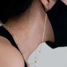 Ойджессы Цепи Корейские винтажные жемчужины стеклянные бусинки Ожерелье для маски цепного ремня подвесы на шею держатель для женщин 221119