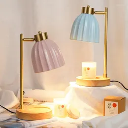 Table Lamps Nordic Led Metal Atmosphere Lamp Iron Ceramic Lampshade Aroma Bedroom With Charging Light Fixtures Luz Lectura