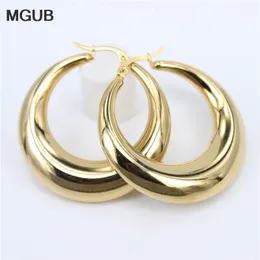 Hoop Huggie Style Wholesale smooth Exquisite Big Circle Earrings for Women Girl Wedding Party Stainless Steel Jewelry SL020 221119