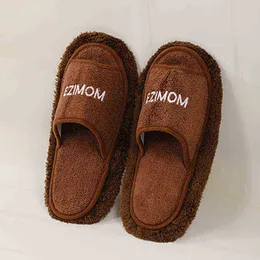 Homens chinelos de inverno novo design Design destacável Slippers laváveis ​​chinelos de microfibra de microfibra de tecido de limpeza de tecidos Mulhers Women J220716