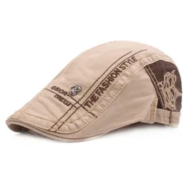 2018 Vintage Cotton Flat Berets Caps For Men Letters Embroidery Beret Hats Gorras Planas Newsboys Duckbill Cap2973422